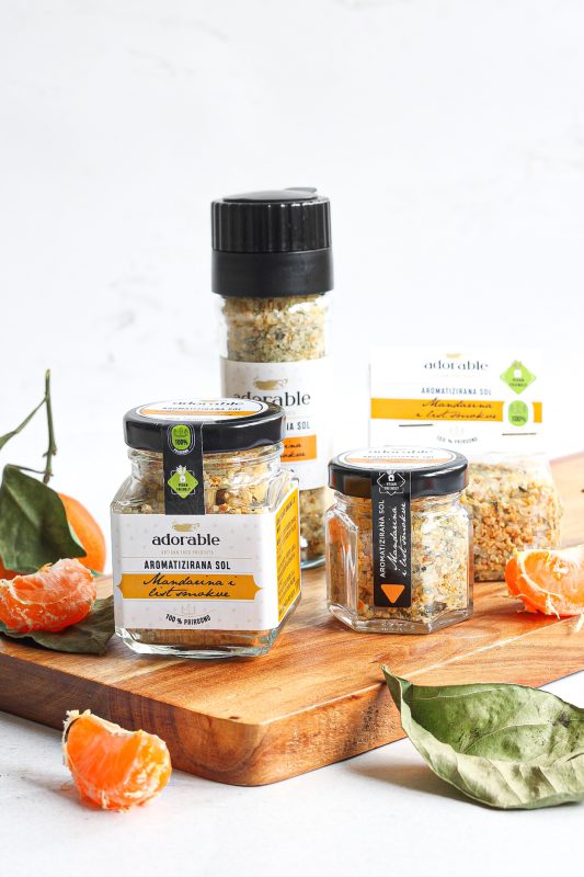 Staklenke aromatizirane soli s mandarinom i listom smokve